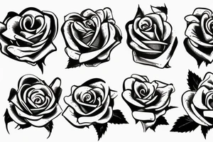 A small rose in flames tattoo idea
