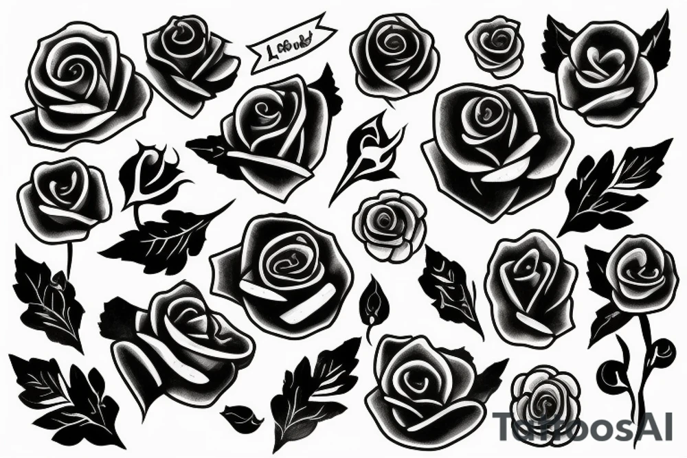 A small rose in flames tattoo idea