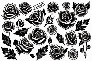 A small rose in flames tattoo idea