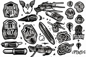 Hollow point bullet with title “No Hollow Points” tattoo idea