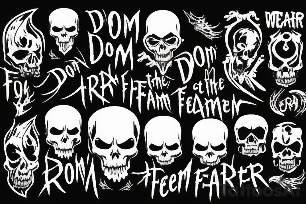 Grim reaper saying “don’t fear the reaper” grungy aesthetic tattoo idea