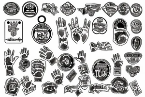 hands hold dog tag tattoo idea