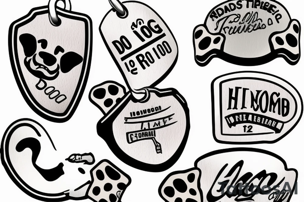 hands hold dog tag tattoo idea