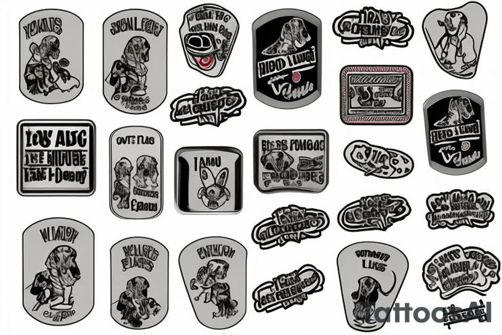 hands hold dog tag tattoo idea