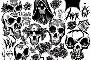 Grim reaper saying “don’t fear the reaper” grungy aesthetic tattoo idea