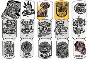 hands hold dog tag solders tattoo idea