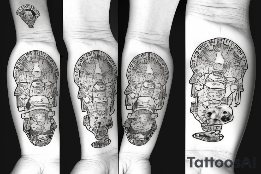 hands hold dog tag solders tattoo idea