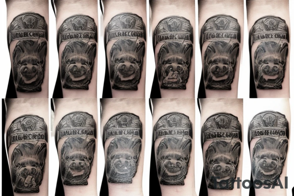 hands hold dog tag solders tattoo idea