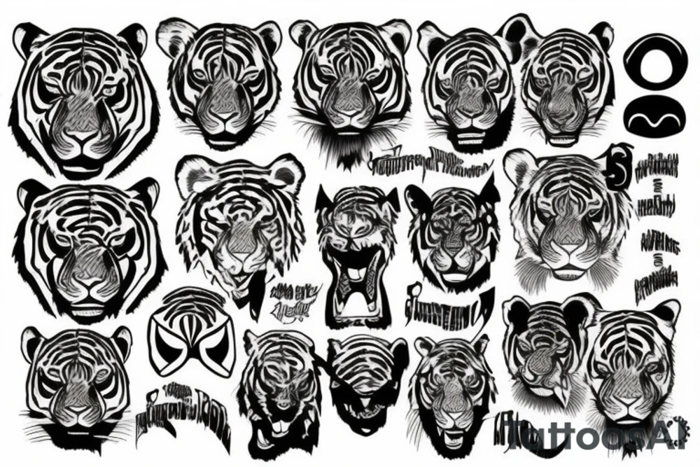 cabeza de un tigre tattoo idea