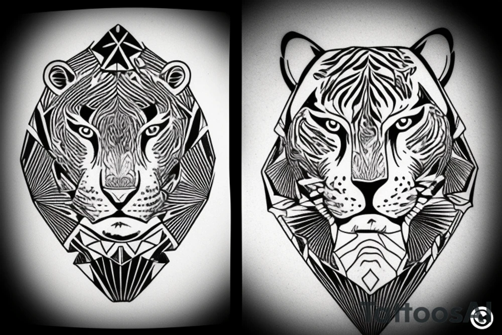 cabeza de un tigre tattoo idea