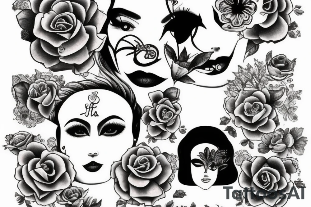 rostro de una mujer tattoo idea