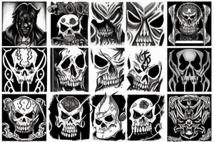 number 9 in aggrogoth style tattoo idea