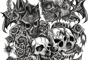 number 9 in aggrogoth style tattoo idea