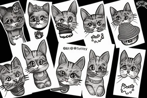 kitty with hat tattoo idea