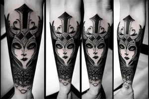 number 9 in gothic style tattoo idea