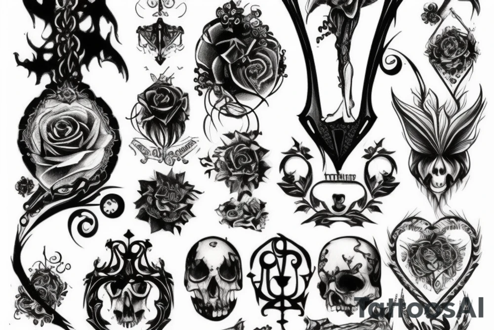 number 9 in gothic style tattoo idea