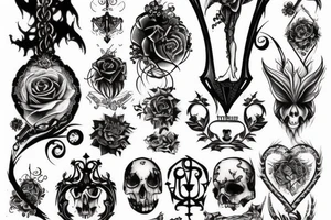 number 9 in gothic style tattoo idea