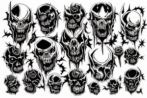 number nine in aggrogoth style tattoo idea