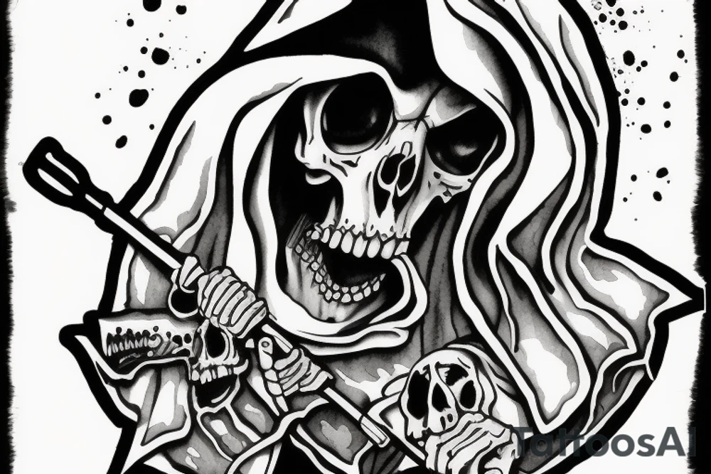 Grim reaper hooded don’t fear the reaper tattoo idea