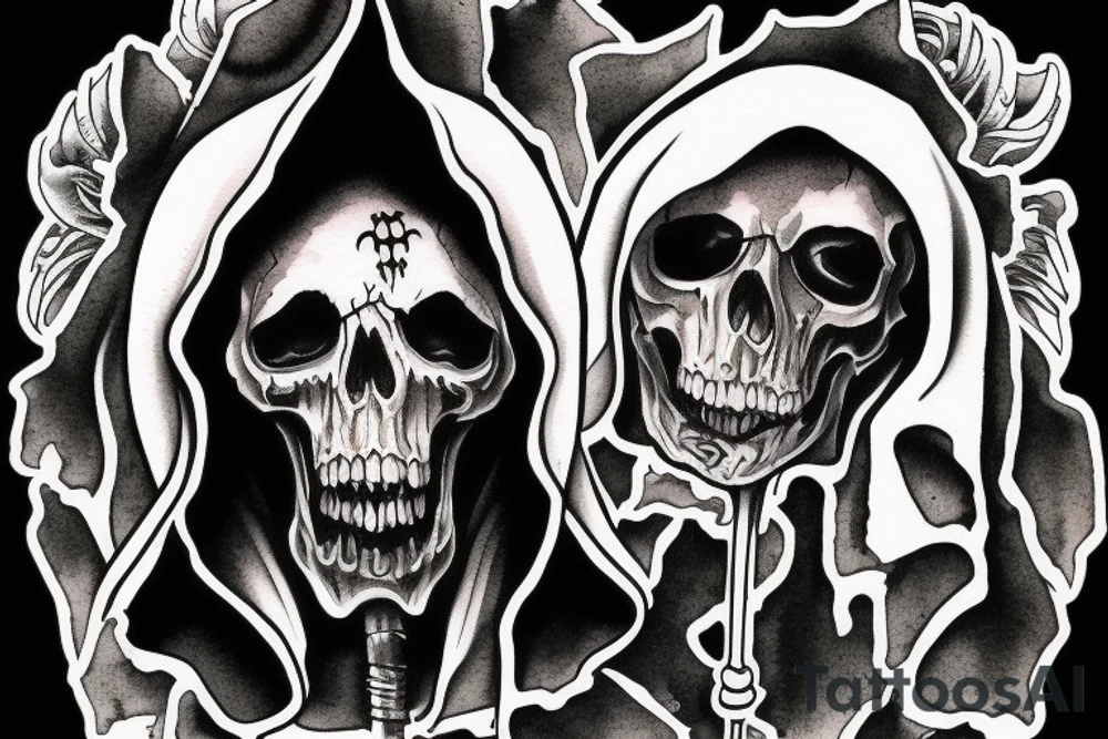 Grim reaper hooded don’t fear the reaper firearms tattoo idea