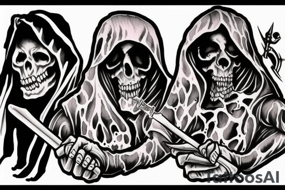 Grim reaper hooded don’t fear the reaper firearms tattoo idea