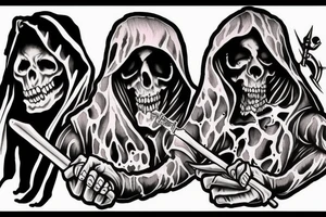 Grim reaper hooded don’t fear the reaper firearms tattoo idea