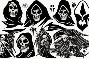 Grim reaper hooded  fear the reaper scythe tattoo idea