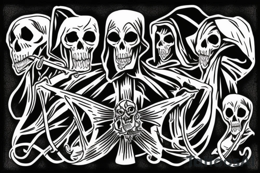 Grim reaper hooded  fear the reaper scythe tattoo idea