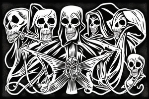 Grim reaper hooded  fear the reaper scythe tattoo idea