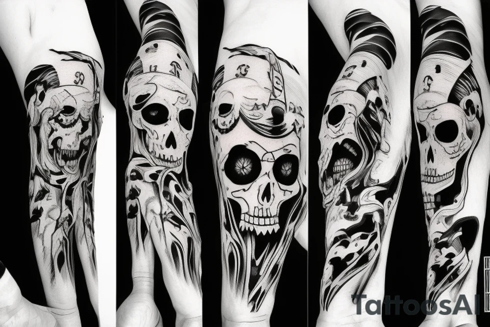 Grim reaper hooded  fear the reaper scythe modern scary tattoo idea