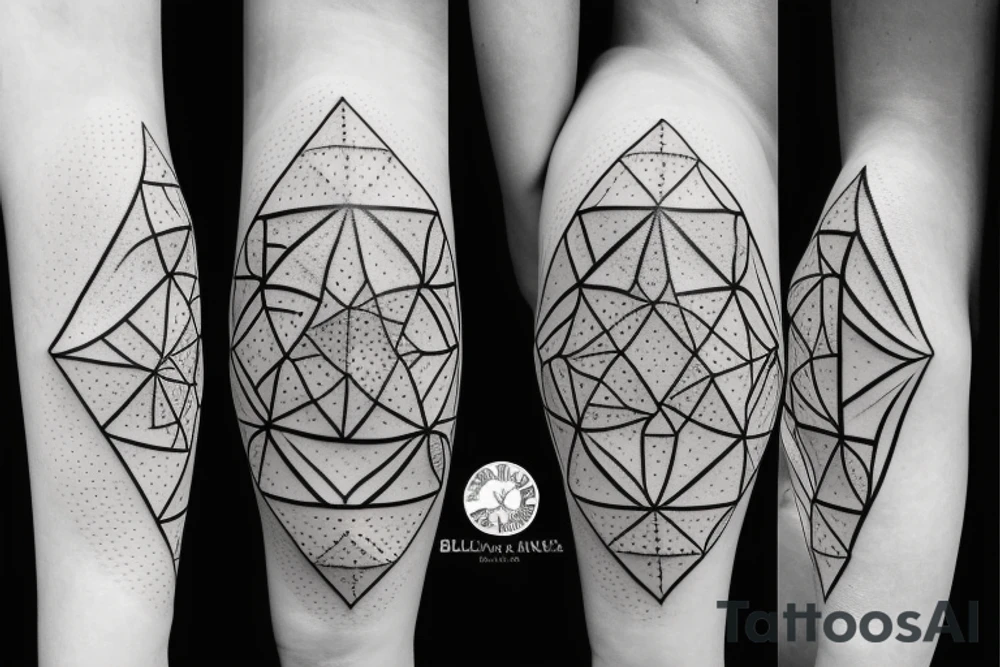 A Ciricle with a triangle inside of it with the numbers 12065 tattoo idea