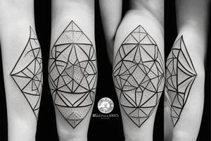 A Ciricle with a triangle inside of it with the numbers 12065 tattoo idea