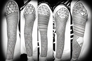 A Ciricle with a triangle inside of it with the numbers 12065 tattoo idea