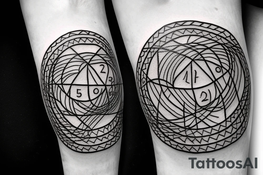 A Circle with a triangle inside of it with the numbers 12065 tattoo idea A Circle with a triangle inside of it with the numbers 12065 tattoo idea