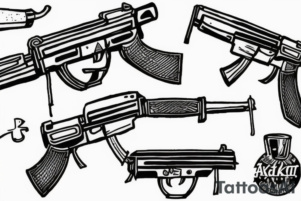 ak47 gun tattoo idea