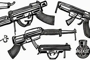 ak47 gun tattoo idea