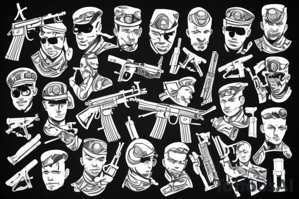 ak47 tactical army boy tattoo idea