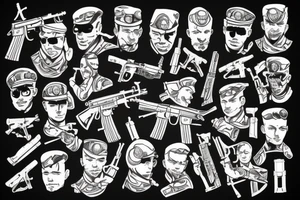 ak47 tactical army boy tattoo idea