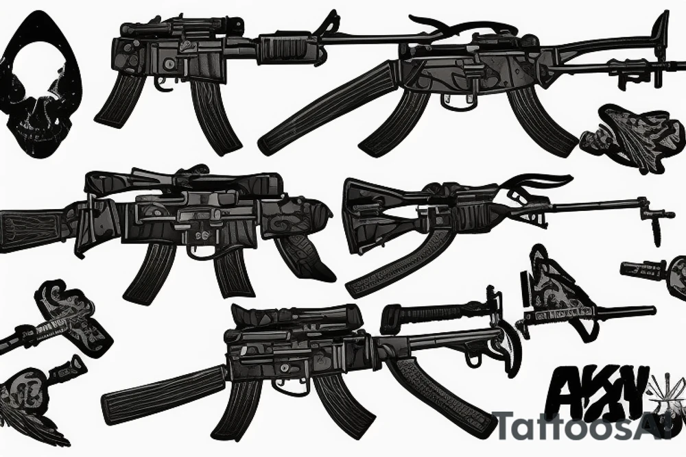 ak47 tactical army boy
rifles tattoo idea