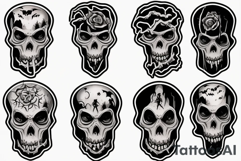 halloween grim reaper ghosts scary tattoo idea