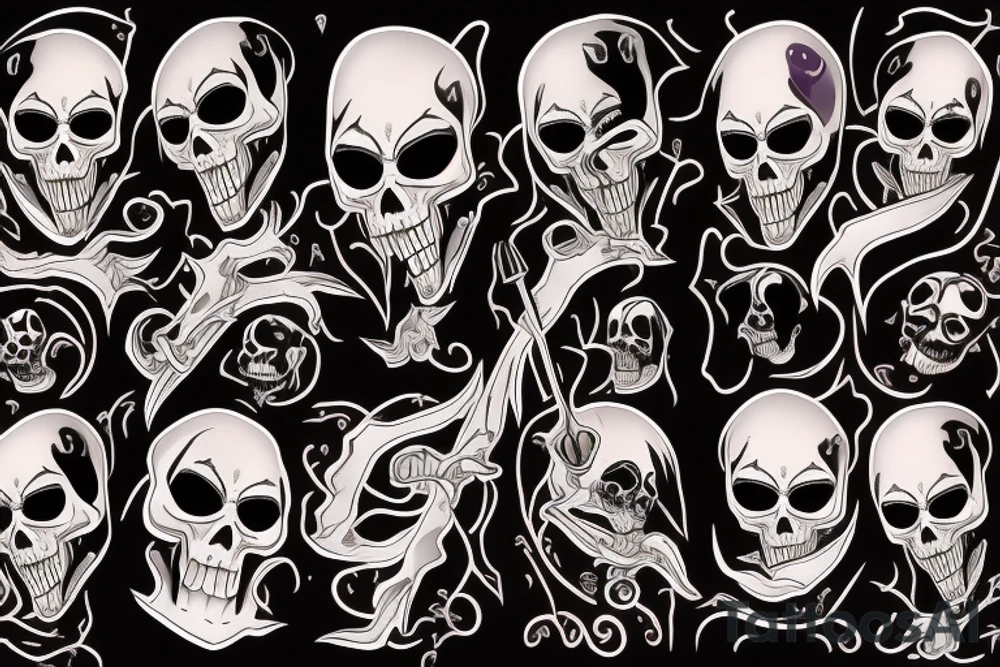 halloween grim reaper ghosts scary tattoo idea