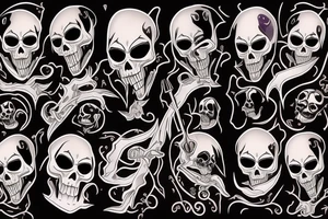 halloween grim reaper ghosts scary tattoo idea