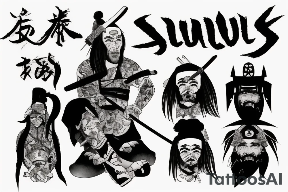 scrim from $uicideBoy$ as a samurai tattoo idea