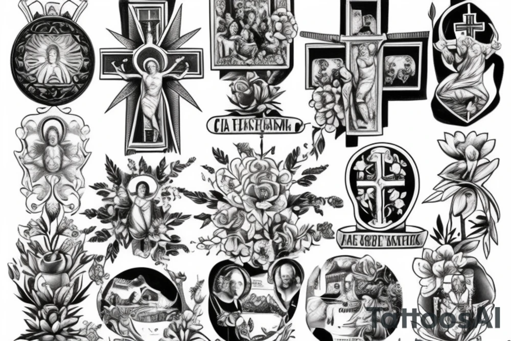 give me a catholic tattoo that associates to hard work, dedication, and appreciation of life. tattoo idea