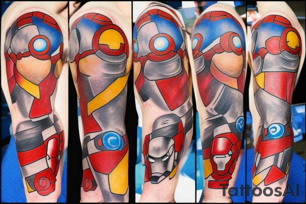 ironman super captain boy tattoo idea