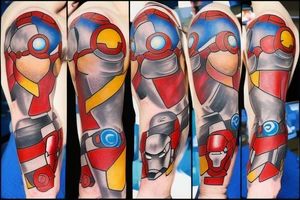 ironman super captain boy tattoo idea