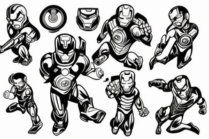 ironman super captain boy tattoo idea
