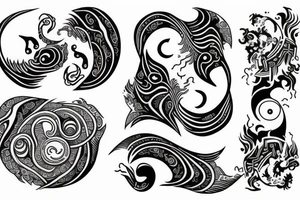 Ying and yang tattoo idea