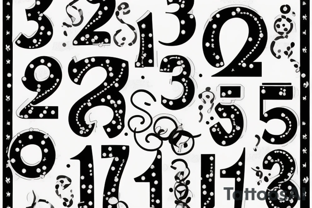 birthday numbers tattoo idea