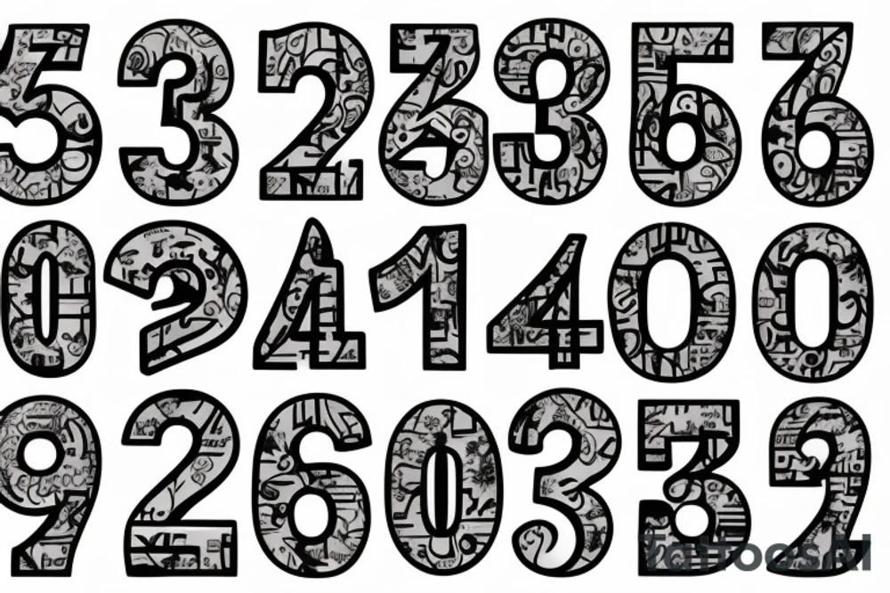 birthday numbers tattoo idea